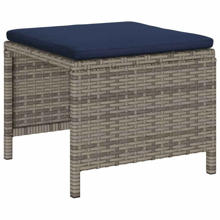Set de canapele pentru grădină 6 pcs gri și bleumarin poliratan - WALTI WALTI