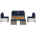 Set de canapele pentru grădină 6 pcs gri și bleumarin poliratan - WALTI WALTI