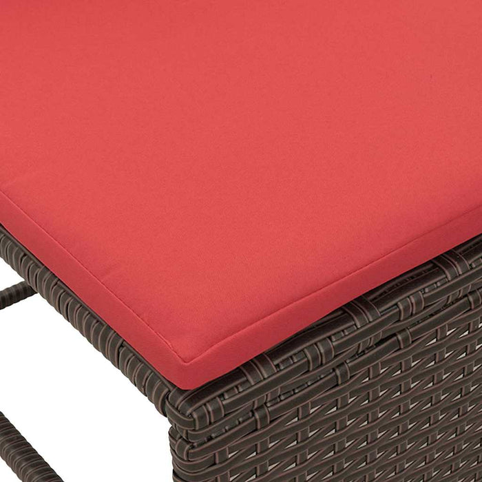 Set de canapele pentru grădină 6 pcs Maro și roșu poliratan WALTI