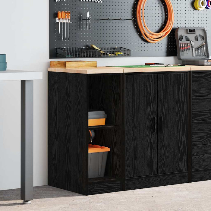 Dulap depozitare garaj negru 30x51x85 cm lemn masiv de pin - WALTI WALTI