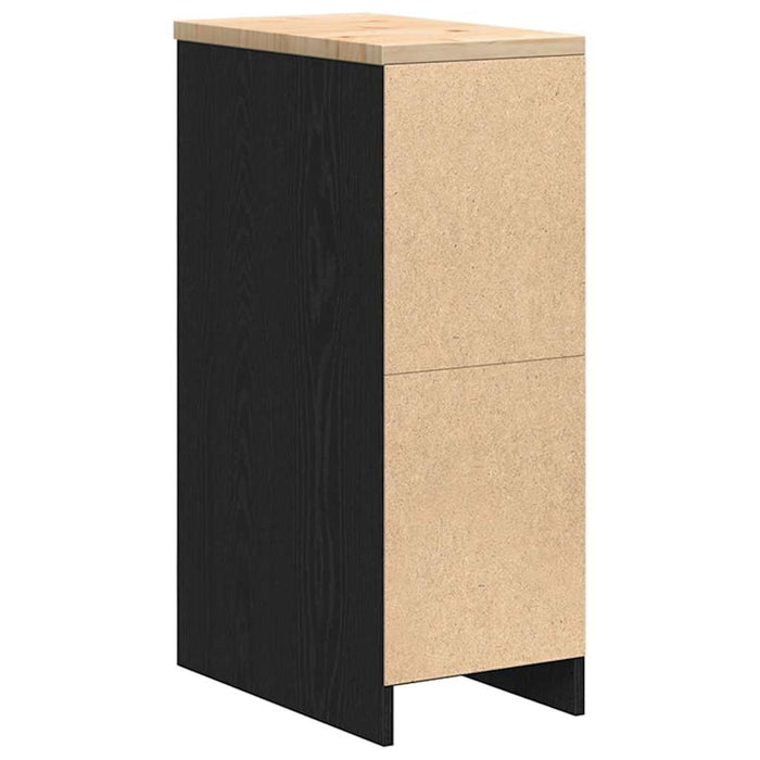 Dulap depozitare garaj negru 30x51x85 cm lemn masiv de pin - WALTI WALTI