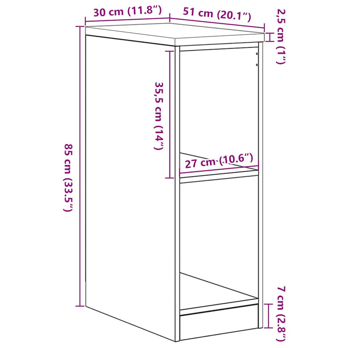 Dulap depozitare garaj stejar maro 30x51x85 cm WALTI