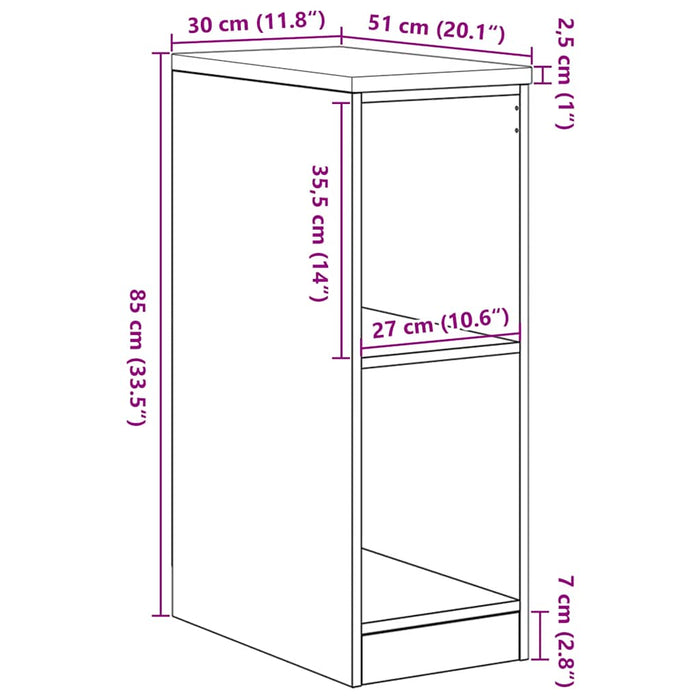 Dulap depozitare garaj lemn vechi 30x51x85 cm lemn masiv de pin - WALTI WALTI
