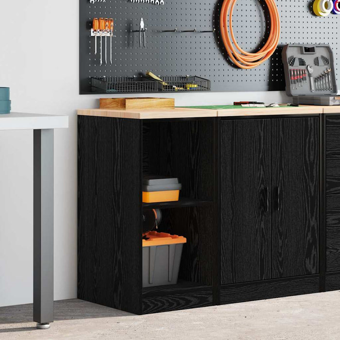 Dulap depozitare garaj negru 40x51x85 cm lemn masiv de pin - WALTI WALTI