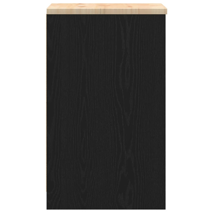 Dulap depozitare garaj negru 40x51x85 cm lemn masiv de pin - WALTI WALTI