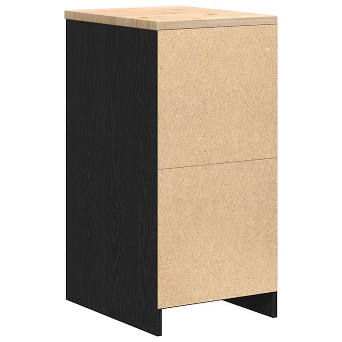 Dulap depozitare garaj negru 40x51x85 cm lemn masiv de pin - WALTI WALTI