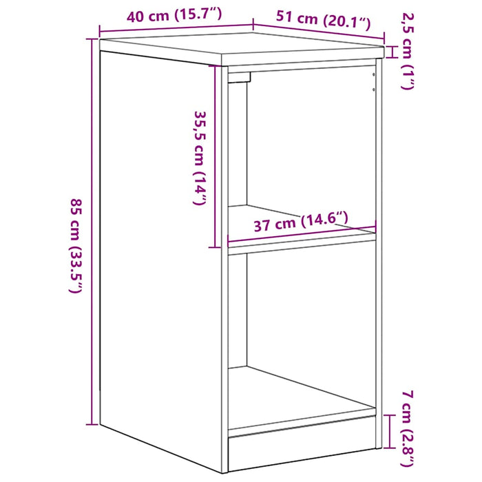 Dulap depozitare garaj Stejar Sonoma 40x51x85 cm lemn masiv pin - WALTI WALTI