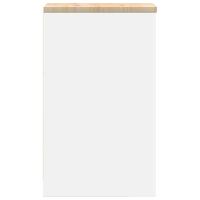 Dulap depozitare garaj alb 30x51x85 cm lemn masiv de pin - WALTI WALTI