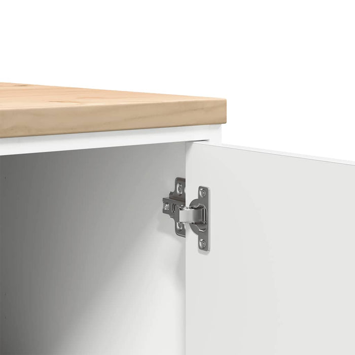 Dulap depozitare garaj alb 30x51x85 cm lemn masiv de pin - WALTI WALTI
