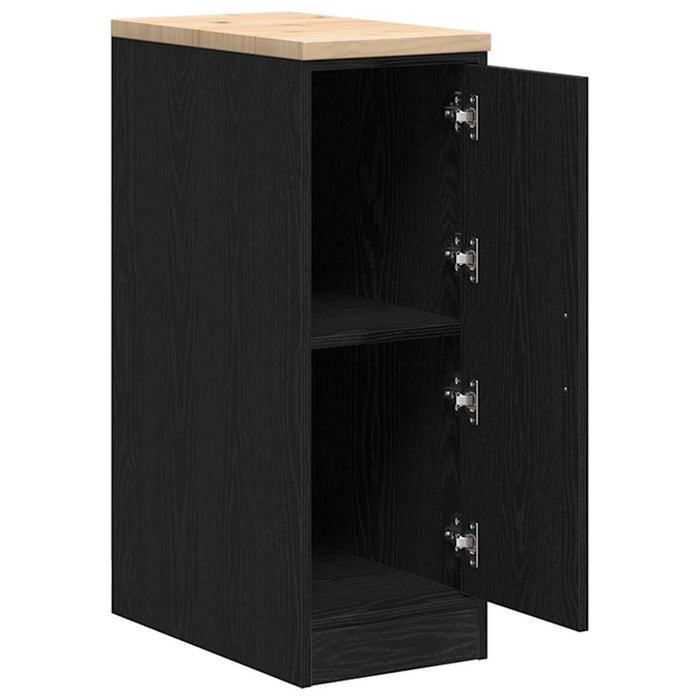 Dulap depozitare garaj negru 30x51x85 cm lemn masiv de pin - WALTI WALTI