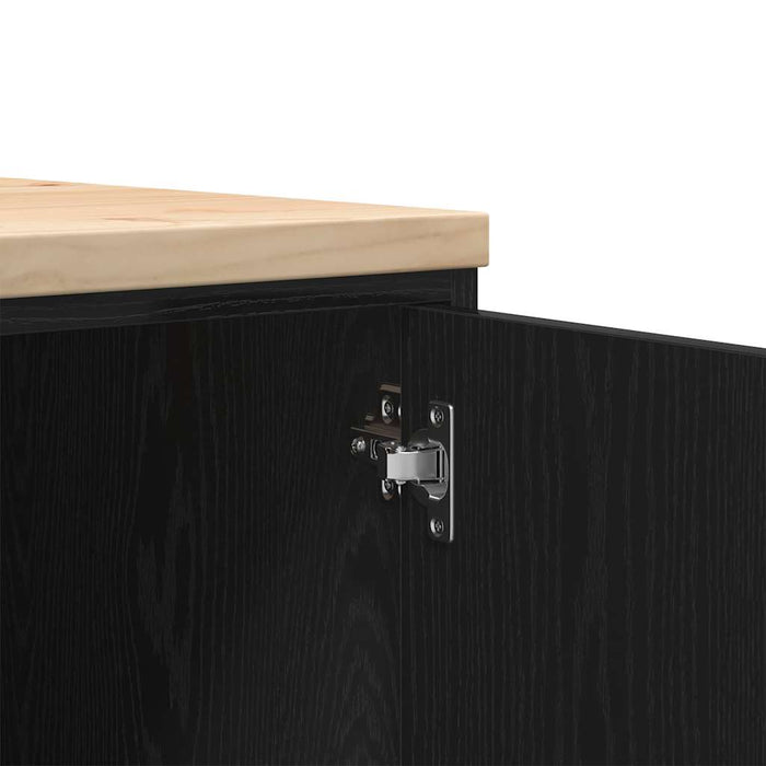 Dulap depozitare garaj negru 30x51x85 cm lemn masiv de pin - WALTI WALTI
