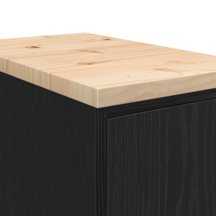 Dulap depozitare garaj negru 30x51x85 cm lemn masiv de pin - WALTI WALTI