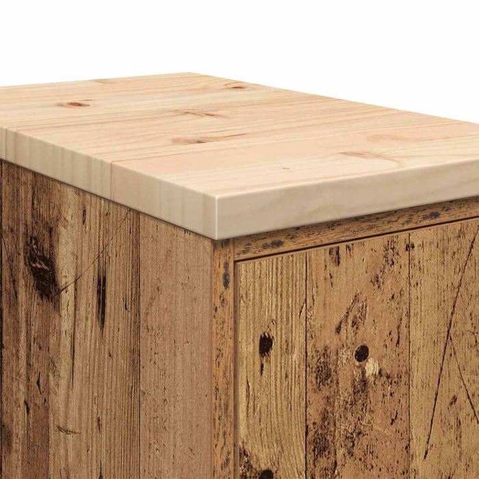 Dulap depozitare garaj lemn vechi 30x51x85 cm lemn masiv de pin - WALTI WALTI