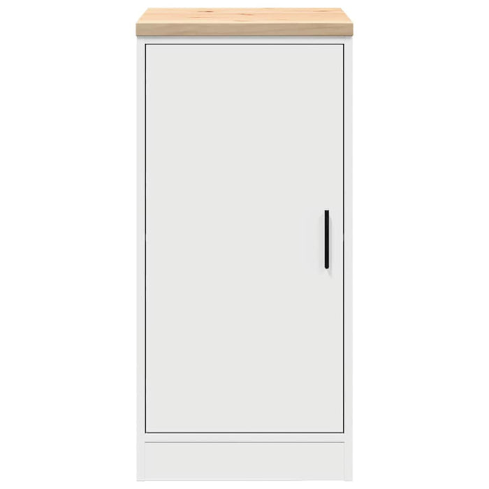 Dulap depozitare garaj alb 40x51x85 cm lemn masiv de pin WALTI