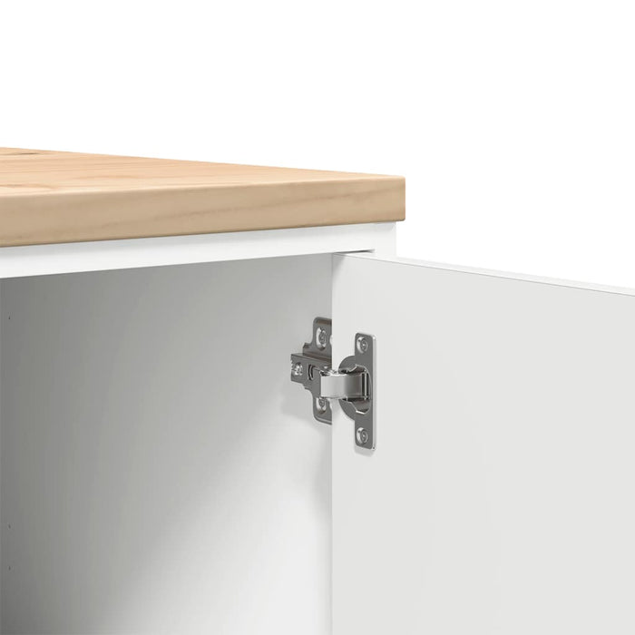 Dulap depozitare garaj alb 40x51x85 cm lemn masiv de pin WALTI