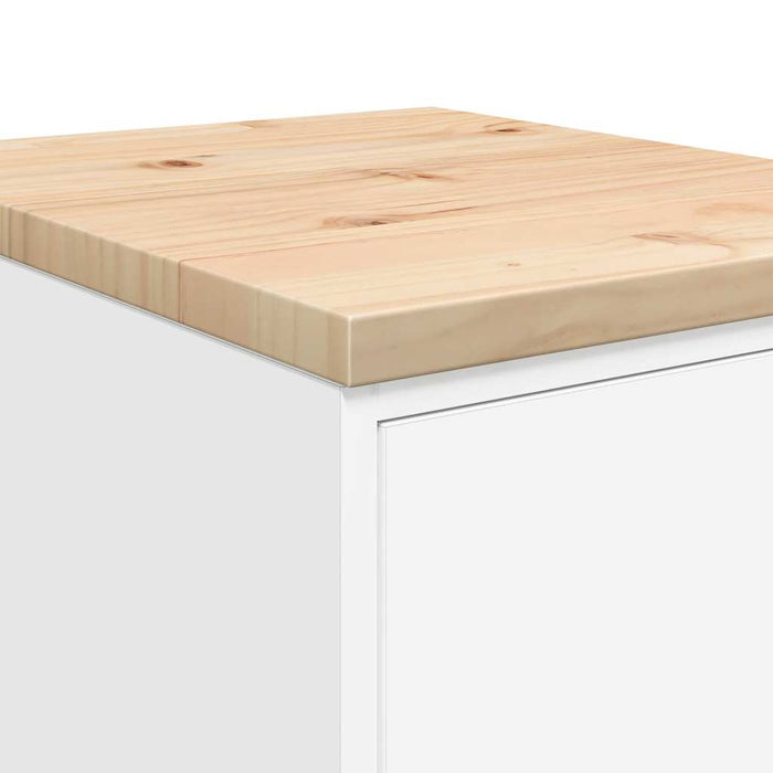 Dulap depozitare garaj alb 40x51x85 cm lemn masiv de pin WALTI