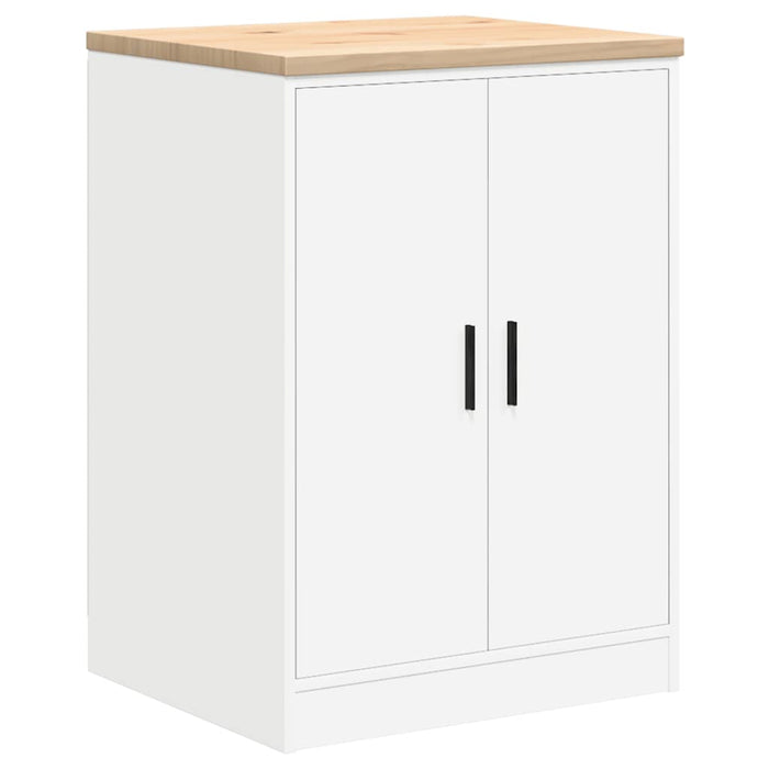 Dulap depozitare garaj alb 60x51x85 cm lemn masiv de pin - WALTI WALTI
