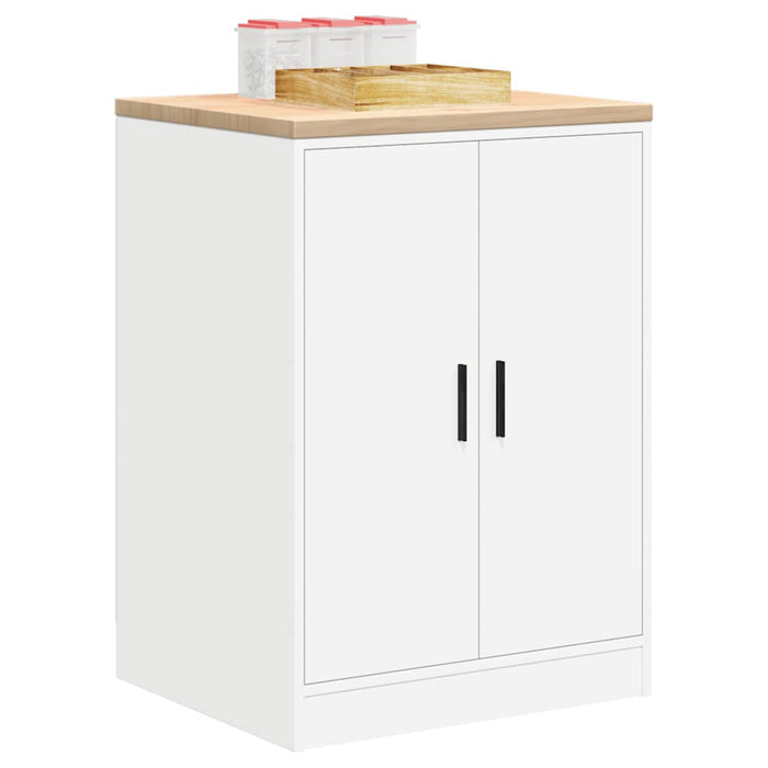 Dulap depozitare garaj alb 60x51x85 cm lemn masiv de pin - WALTI WALTI