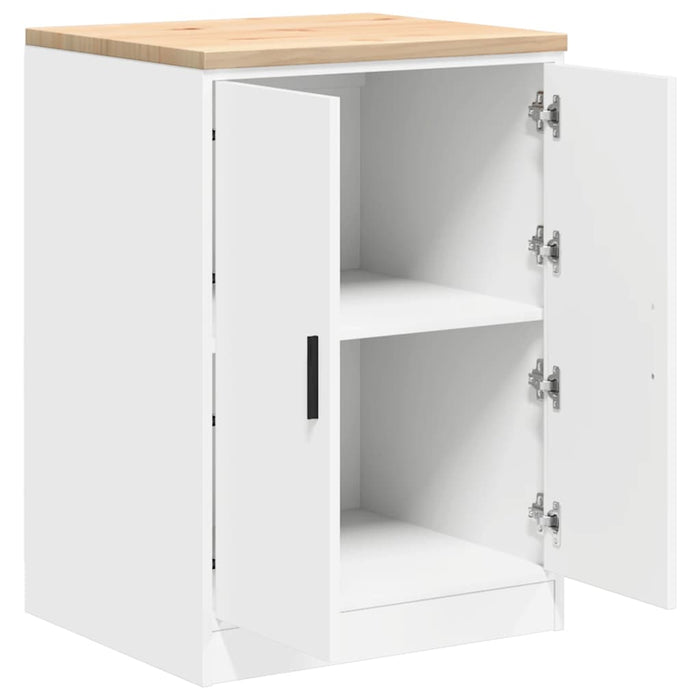 Dulap depozitare garaj alb 60x51x85 cm lemn masiv de pin - WALTI WALTI