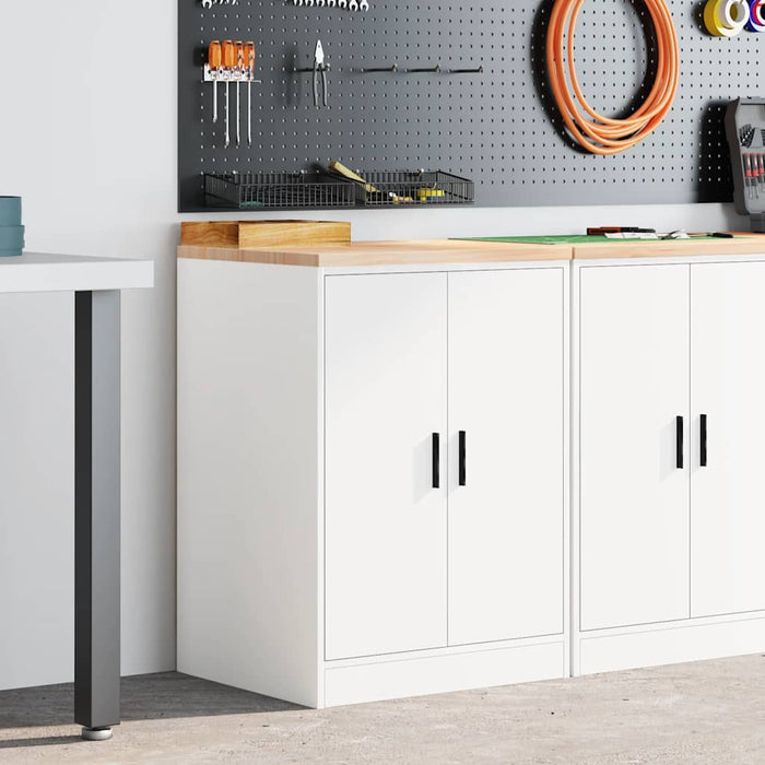Dulap depozitare garaj alb 60x51x85 cm lemn masiv de pin - WALTI WALTI