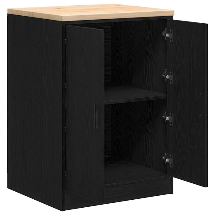 Dulap depozitare garaj negru 60x51x85 cm lemn masiv de pin - WALTI WALTI