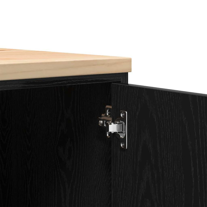 Dulap depozitare garaj negru 60x51x85 cm lemn masiv de pin - WALTI WALTI