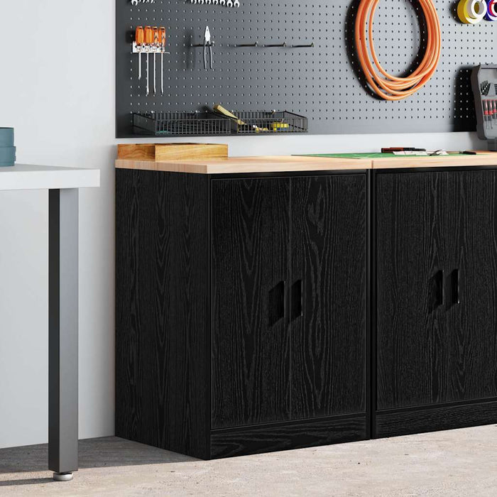Dulap depozitare garaj negru 60x51x85 cm lemn masiv de pin - WALTI WALTI