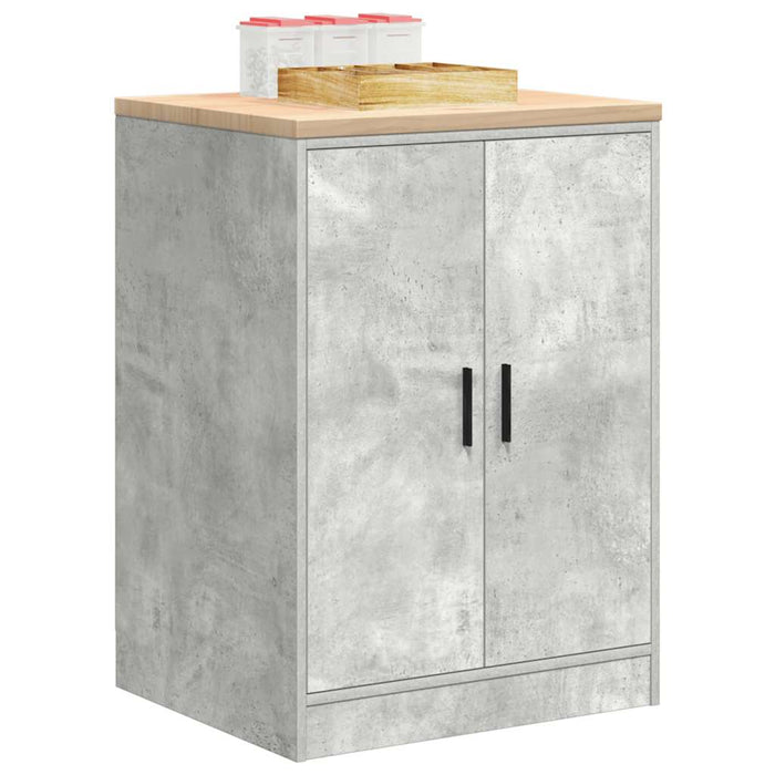 Dulap depozitare garaj Beton Gri 60x51x85 cm lemn masiv de pin - WALTI WALTI