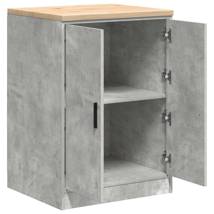 Dulap depozitare garaj Beton Gri 60x51x85 cm lemn masiv de pin - WALTI WALTI