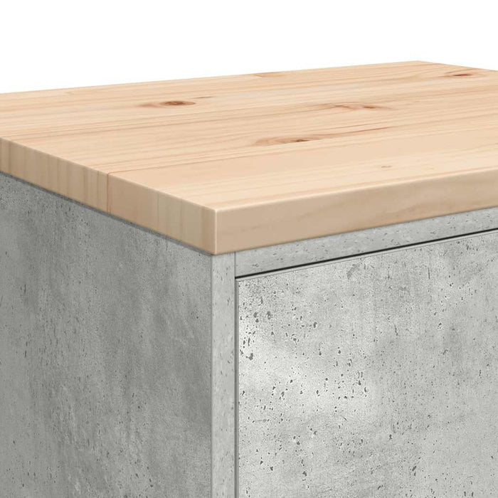 Dulap depozitare garaj Beton Gri 60x51x85 cm lemn masiv de pin - WALTI WALTI