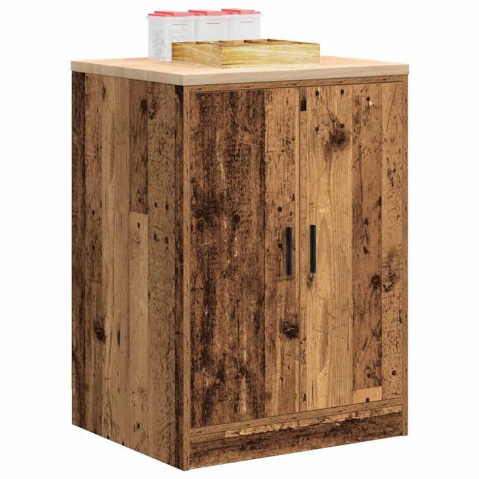 Dulap depozitare garaj lemn vechi 60x51x85 cm lemn masiv de pin - WALTI WALTI