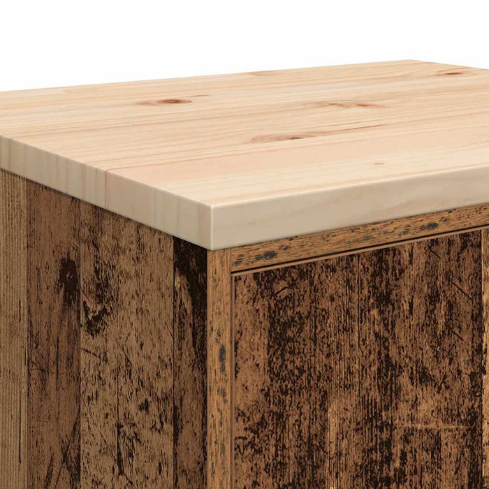 Dulap depozitare garaj lemn vechi 60x51x85 cm lemn masiv de pin - WALTI WALTI