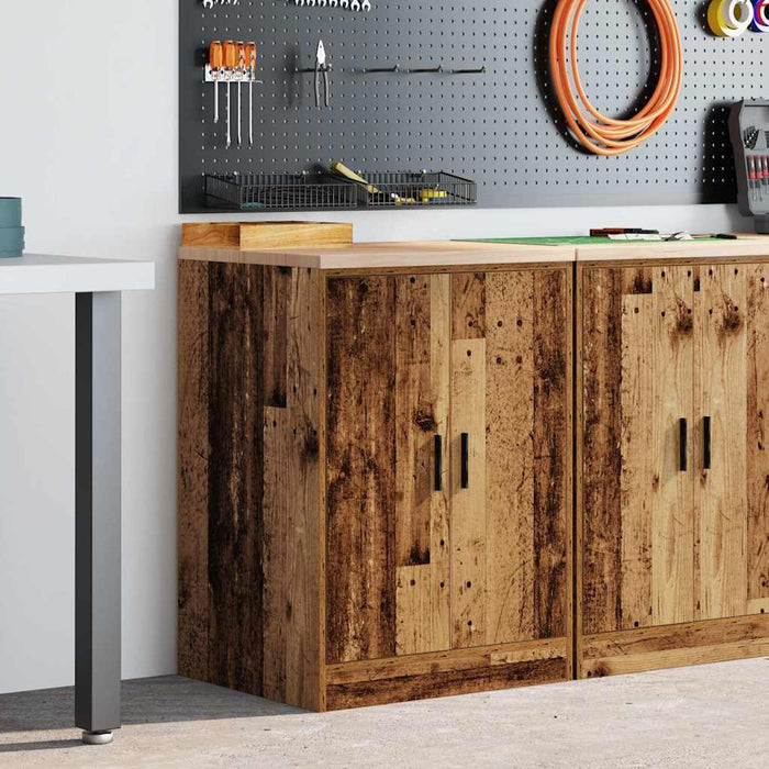 Dulap depozitare garaj lemn vechi 60x51x85 cm lemn masiv de pin - WALTI WALTI