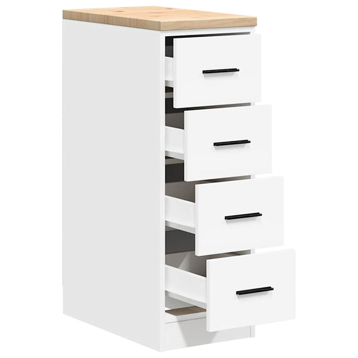 Dulap depozitare garaj alb 30x51x85 cm lemn masiv de pin - WALTI WALTI