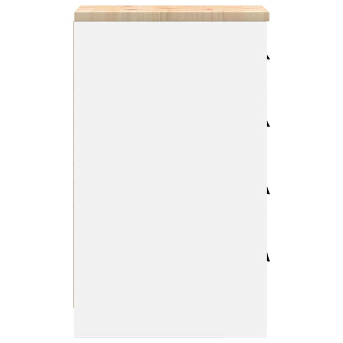 Dulap depozitare garaj alb 30x51x85 cm lemn masiv de pin - WALTI WALTI