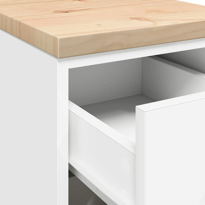 Dulap depozitare garaj alb 30x51x85 cm lemn masiv de pin - WALTI WALTI