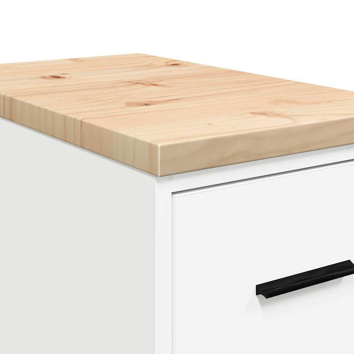 Dulap depozitare garaj alb 30x51x85 cm lemn masiv de pin - WALTI WALTI