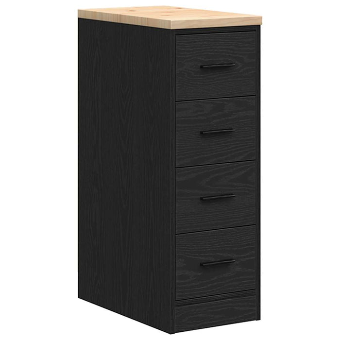 Dulap depozitare garaj negru 30x51x85 cm lemn masiv de pin - WALTI WALTI