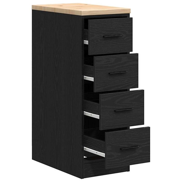 Dulap depozitare garaj negru 30x51x85 cm lemn masiv de pin - WALTI WALTI