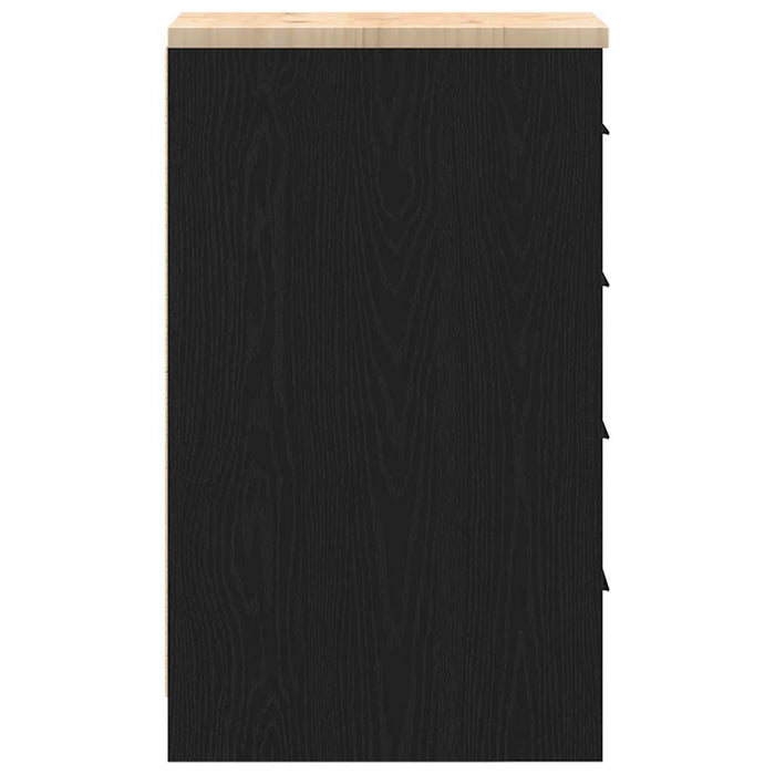 Dulap depozitare garaj negru 30x51x85 cm lemn masiv de pin - WALTI WALTI