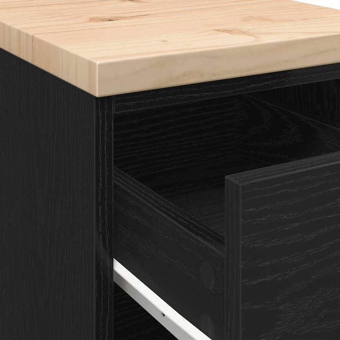 Dulap depozitare garaj negru 30x51x85 cm lemn masiv de pin - WALTI WALTI