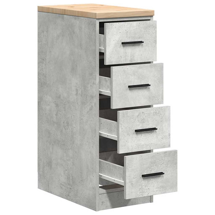 Dulap depozitare garaj Beton Gri 30x51x85 cm lemn masiv de pin WALTI