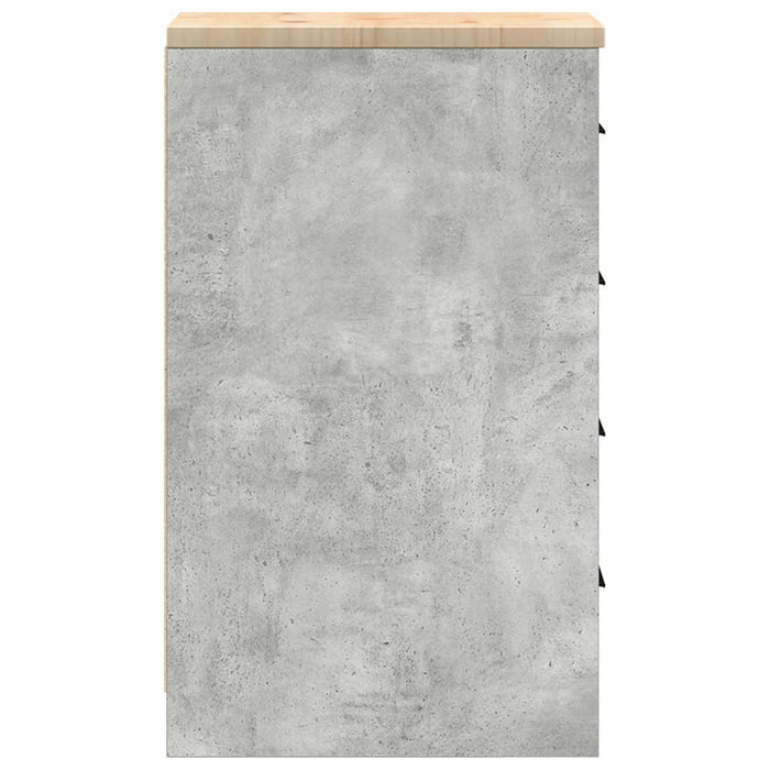 Dulap depozitare garaj Beton Gri 30x51x85 cm lemn masiv de pin WALTI