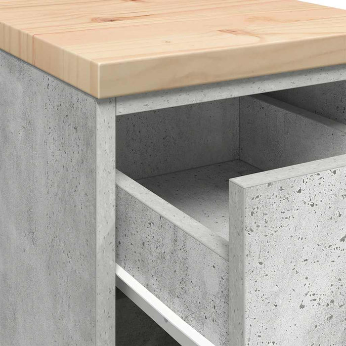 Dulap depozitare garaj Beton Gri 30x51x85 cm lemn masiv de pin WALTI