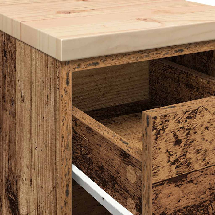 Dulap depozitare garaj lemn vechi 30x51x85 cm lemn masiv de pin - WALTI WALTI