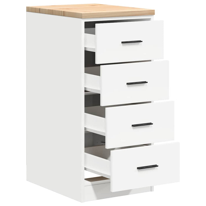 Dulap depozitare garaj alb 40x51x85 cm lemn masiv de pin - WALTI WALTI