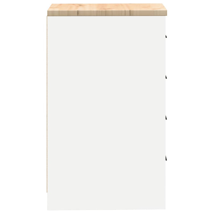 Dulap depozitare garaj alb 40x51x85 cm lemn masiv de pin - WALTI WALTI