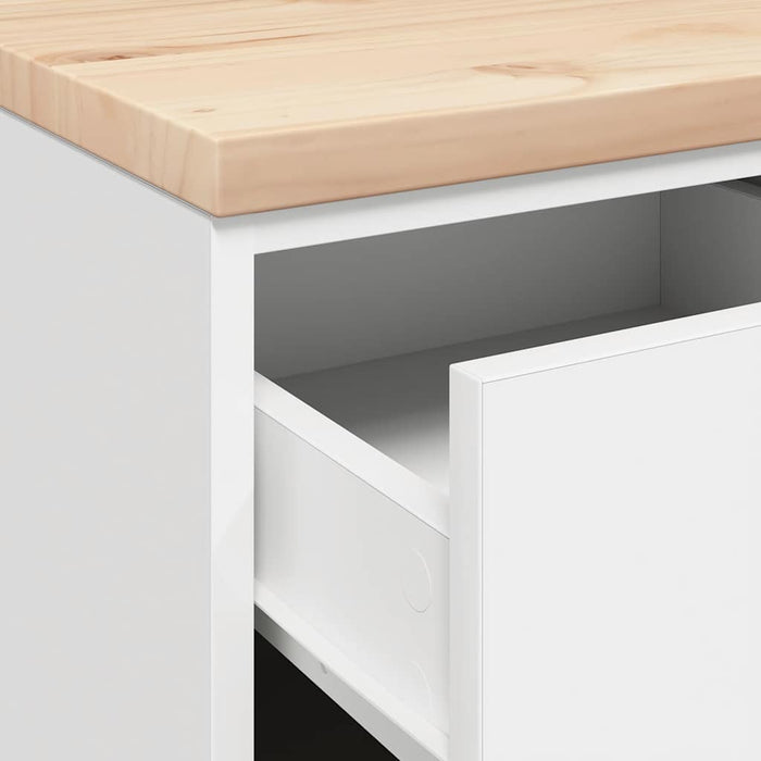 Dulap depozitare garaj alb 40x51x85 cm lemn masiv de pin - WALTI WALTI