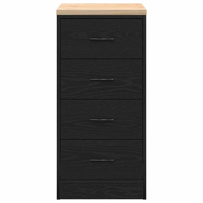 Dulap depozitare garaj negru 40x51x85 cm lemn masiv de pin - WALTI WALTI