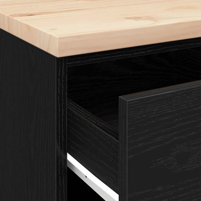 Dulap depozitare garaj negru 40x51x85 cm lemn masiv de pin - WALTI WALTI